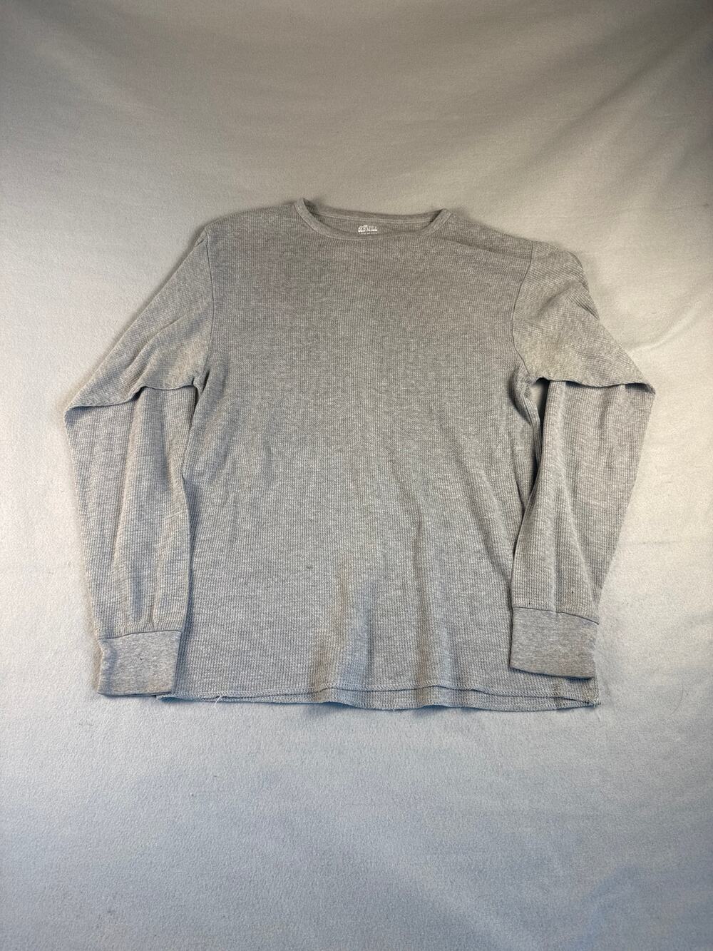 Old Mill Thermal Shirt Mens XL Gray Long Sleeve Crew Neck Waffle Knit Baselayer